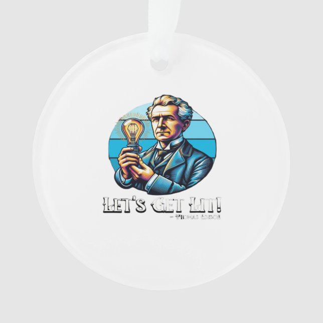 Let's Get Lit! Classic Cool Minimal Ornament (Front)