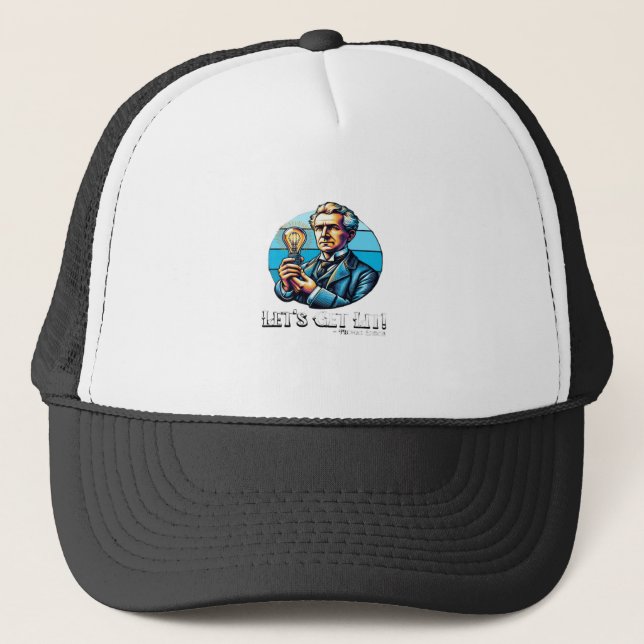 Let's Get Lit! Classic Cool Minimal Trucker Hat (Front)