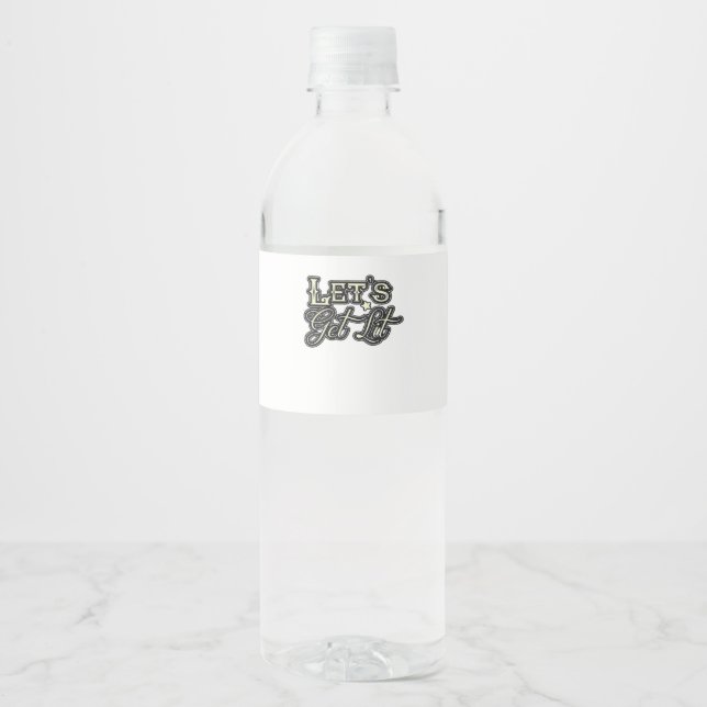 Let's Get Lit Classic Creative Casual Water Bottle Label (Front)