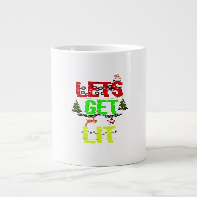 Let's Get Lit Classic Funny Retro Large Coffee Mug (Front)