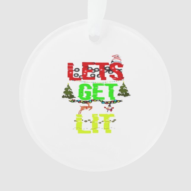 Let's Get Lit Classic Funny Retro Ornament (Front)