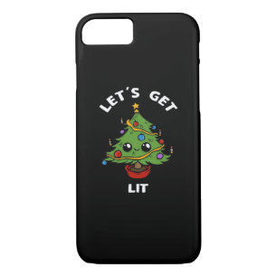 Let's Get Lit - Cute Funny Christmas Tree Design C Case-Mate iPhone Case