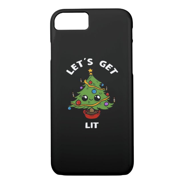 Let's Get Lit - Cute Funny Christmas Tree Design C Case-Mate iPhone Case (Back)