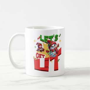 Let's Get Lit Cute Snowman Funny Christmas Vibes Coffee Mug