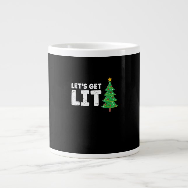 Let's Get Lit Drinking Christmas Large Coffee Mug (Front)