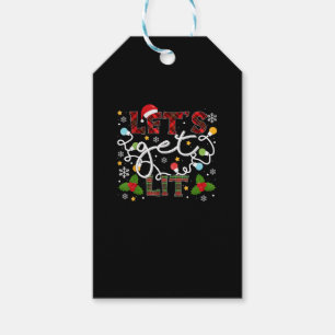 Let's Get Lit Drinking Santa Christmas Lights Gift Tags