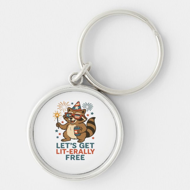 Let's Get Lit-erally Free Design - Fun Party Quote Keychain (Front)