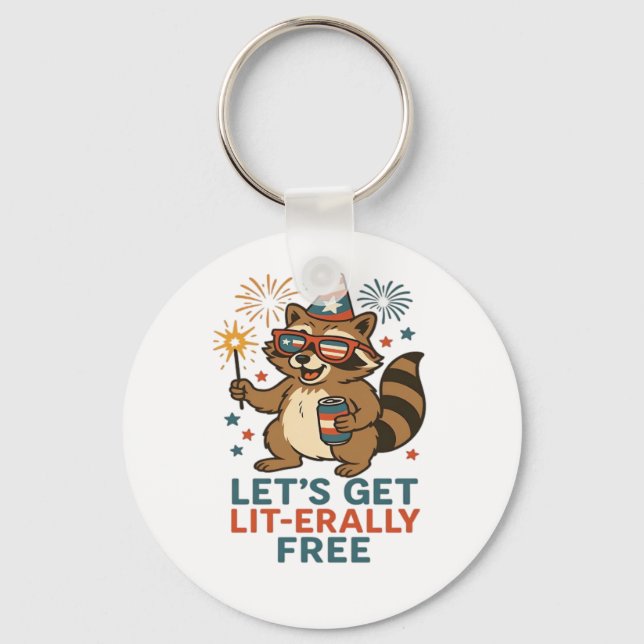 Let's Get Lit-erally Free Design - Fun Party Quote Keychain (Front)