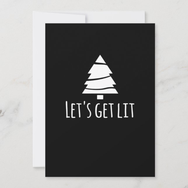 Let's Get Lit Essential Retro Style Holiday Card (Front)