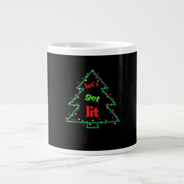 Let's Get Lit Essential Retro Style Large Coffee Mug (Front)