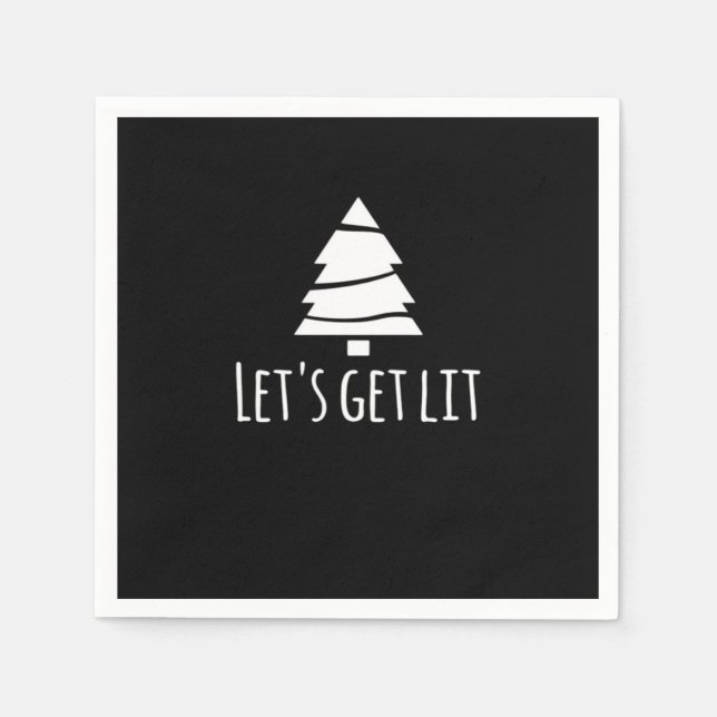 Let's Get Lit Essential Retro Style Napkin (Front)