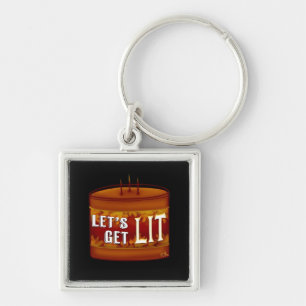 Let's Get Lit Fall Candle Classic Keychain