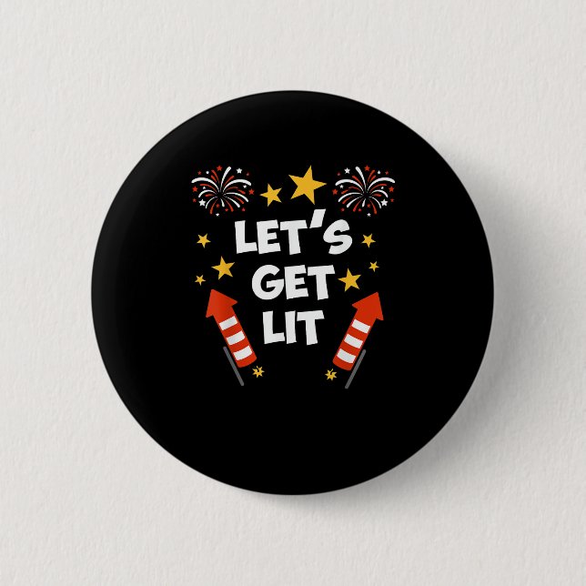 Let's Get Lit Fireworks English Teachers Get Lit 2 Inch Round Button (Front)