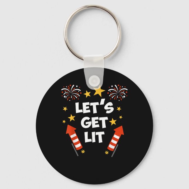 Let's Get Lit Fireworks English Teachers Get Lit Keychain (Front)