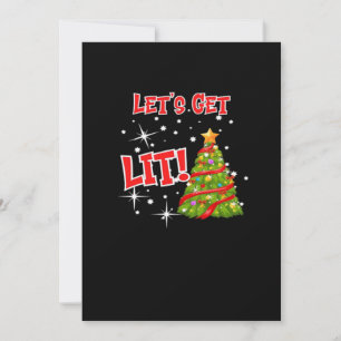 Let's Get Lit, Fun Idiom, Christmas Lights, Christ Holiday Card