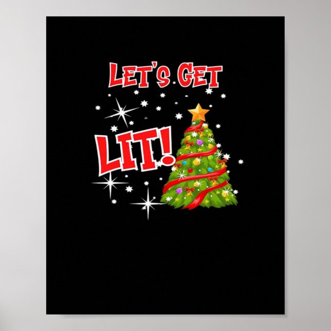 Let's Get Lit, Fun Idiom, Christmas Lights, Christ Poster (Front)