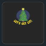 Let's Get Lit - Funny Christmas Classic Square Sticker<br><div class="desc">Let's Get Lit - Funny Christmas Classic: A classic Christmas pun design celebrating humour and festive lights. Perfect for group gatherings. Fun,  witty,  and bold.</div>