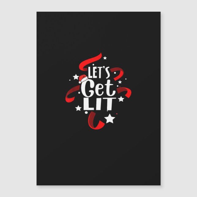 Let's Get Lit Funny Christmas Drinking  (Front)
