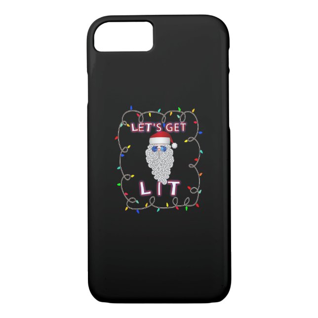 Let's Get Lit Funny Christmas Drinking Case-Mate iPhone Case (Back)