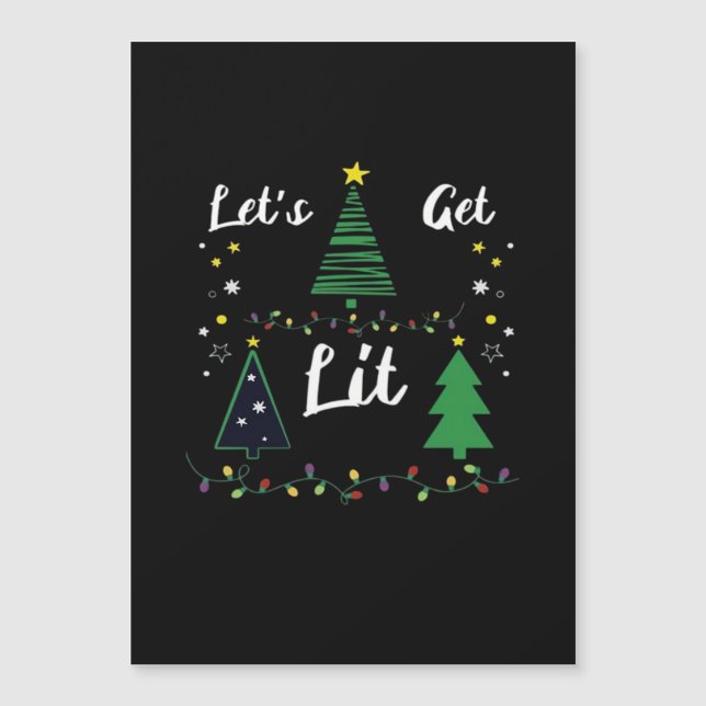 Let's Get Lit Funny Christmas Drinking Essential (Front)