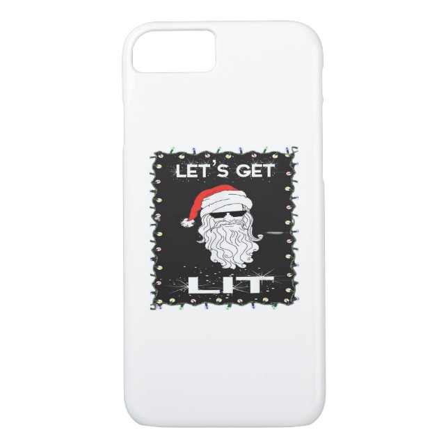 Let's Get Lit Funny Christmas Drinking Essential Case-Mate iPhone Case (Back)