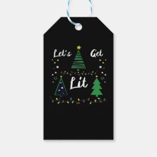 Let's Get Lit Funny Christmas Drinking Essential Gift Tags