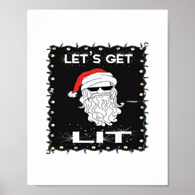 Let's Get Lit Funny Christmas Drinking Essential Poster (Front)