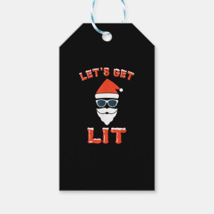 Let's Get Lit Funny Christmas Drinking Funny Gift Tags