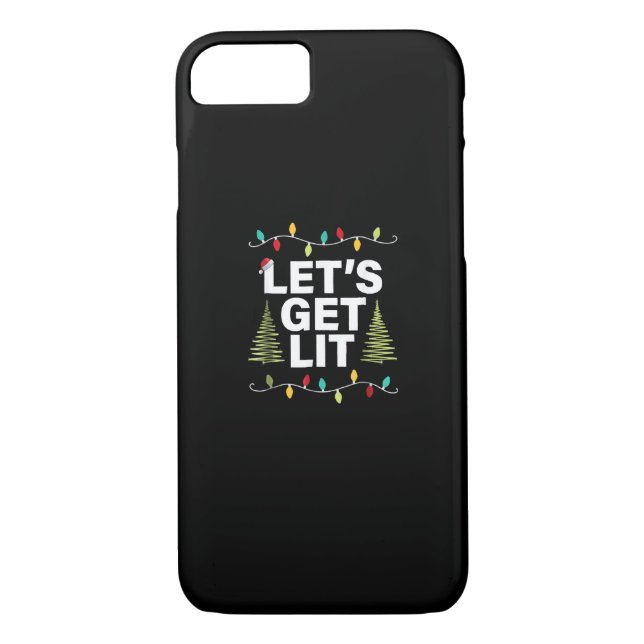 Let's Get Lit Funny Christmas Drinking Lights Case-Mate iPhone Case (Back)