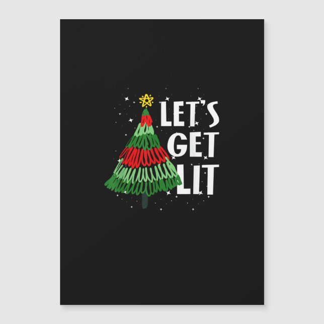 Let's Get Lit Funny Christmas Drinking Men Women (Front)
