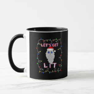 Let's Get Lit Funny Christmas Drinking Mug