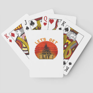 Let's Get Lit Funny Christmas Humour Quote Vintage Playing Cards