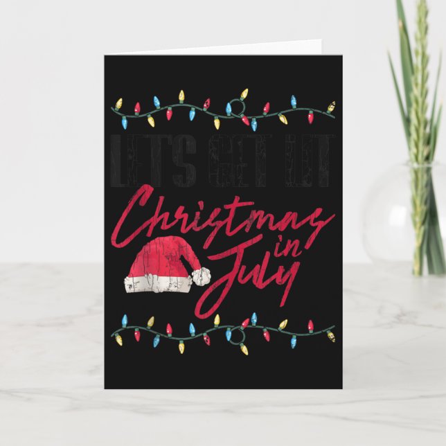 Let's Get Lit Funny Christmas In July Graphic Tank Card (Front)