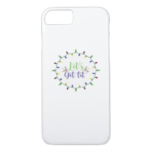 Let's Get Lit Funny Christmas Lights Festive Holid Case-Mate iPhone Case
