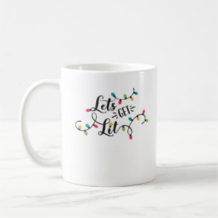 Let's Get Lit Funny Christmas Pun Classic Coffee Mug