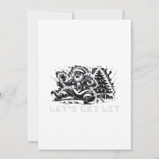 Let's Get Lit Funny Christmas Vibe Classic Holiday Card