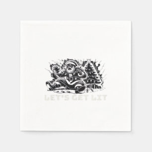 Let's Get Lit Funny Christmas Vibe Classic Napkin