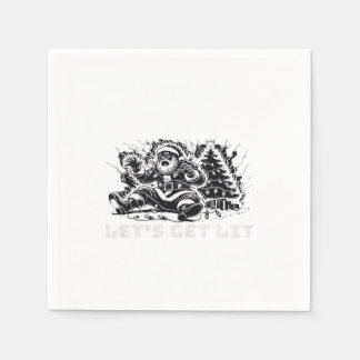 Let's Get Lit Funny Christmas Vibe Classic Napkin