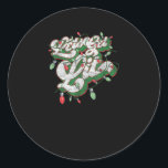 Let's Get Lit - Funny Drinking Christmas Light Gra Classic Round Sticker<br><div class="desc">Let's Get Lit - Funny Drinking Christmas Light Graphic: A humourous graphic celebrating Christmas drinks and lights. Perfect for parties. Bold,  witty,  and festive.</div>