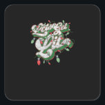 Let's Get Lit - Funny Drinking Christmas Light Gra Square Sticker<br><div class="desc">Let's Get Lit - Funny Drinking Christmas Light Graphic: A humourous graphic celebrating Christmas drinks and lights. Perfect for parties. Bold,  witty,  and festive.</div>