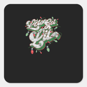 Let's Get Lit - Funny Drinking Christmas Light Gra Square Sticker