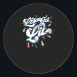 Let's Get Lit! Funny Drinking Christmas Light Grap Classic Round Sticker<br><div class="desc">Let's Get Lit! Funny Drinking Christmas Light Graphic: A bold Christmas pun graphic featuring drinking humour. Perfect for parties. Festive,  fun,  and witty.</div>
