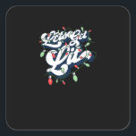 Let's Get Lit! Funny Drinking Christmas Light Grap Square Sticker<br><div class="desc">Let's Get Lit! Funny Drinking Christmas Light Graphic: A bold Christmas pun graphic featuring drinking humour. Perfect for parties. Festive,  fun,  and witty.</div>