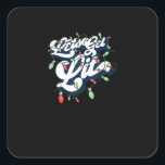 Let's Get Lit! Funny Drinking Christmas Light Grap Square Sticker<br><div class="desc">Let's Get Lit! Funny Drinking Christmas Light Graphic: A bold Christmas pun graphic featuring drinking humour. Perfect for parties. Festive,  fun,  and witty.</div>