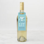 Let's Get Lit | Funny Hanukkah Bottle Tag<br><div class="desc">Dress up your Hanukkah wine,  spirits or beer gifts with these cute and funny tags. Bottle hang tags feature a turquoise blue background with "let's get lit" and a lit menorah illustration accented with blue and white stars. Customize with a name and/or personalized Hanukkah greeting.</div>