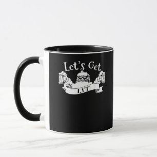 Let's Get Lit Funny Santa Beer Drinking Christmas Mug