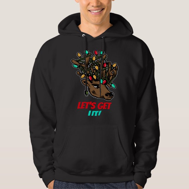 Let's Get Lit   Graphic Christmas Hoodie (Front)