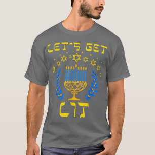 Let's Get Lit Hanukkah, Jew Menorah Jewish Chanukk T-Shirt
