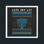 Lets Get Lit Hanukkah Jewish Festival Gift Napkin<br><div class="desc">This "Lets Get Lit Hanukkah Jewish Festival Gift" is the perfect design in celebrating the Jewish festival. Great gift idea for Christmas,  Birthdays and Any Occasions.</div>