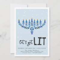 Let's Get Lit | Hanukkah Party Invitation